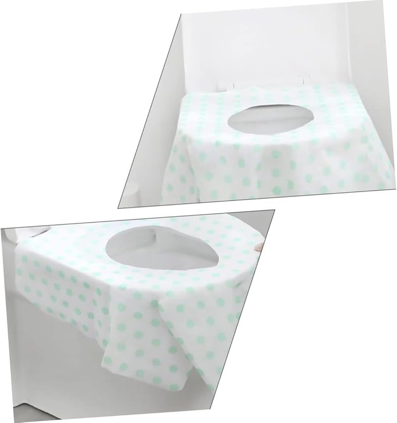 أغطية مقاعد المرحاض القابلة للتخلص منها 14 قطعة، أغطية نونية سفر كبيرة من اللباد الصديق للبشرة - Image 3